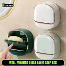 Covered Pot Style Wall-Mounted Soap Box | Double-Layer Soap Holder